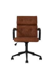 Living and Home Swivel Adjustable Height High Back Office Chair in Brown - thumbnail 2