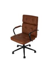 Living and Home Swivel Adjustable Height High Back Office Chair in Brown - thumbnail 1
