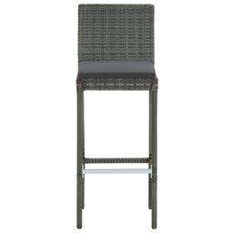Berkfield Home 5 Piece Garden Bar Set with Cushions Poly Rattan Grey - thumbnail 4