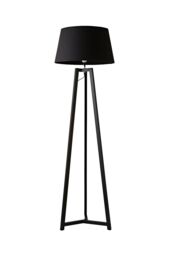 ValueLights Lottie Black Wood Tripod Floor Lamp with Fabric Tapered Shade - thumbnail 6