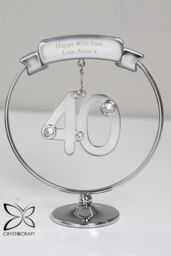 Personalised Memento Company Personalised Crystocraft 40th Celebration Ornament in Metallic Silver - thumbnail 4