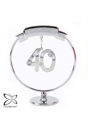 Personalised Memento Company Personalised Crystocraft 40th Celebration Ornament in Metallic Silver - thumbnail 1