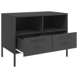 Berkfield Home TV Cabinet Black 68x39x50.5 cm Steel - thumbnail 9