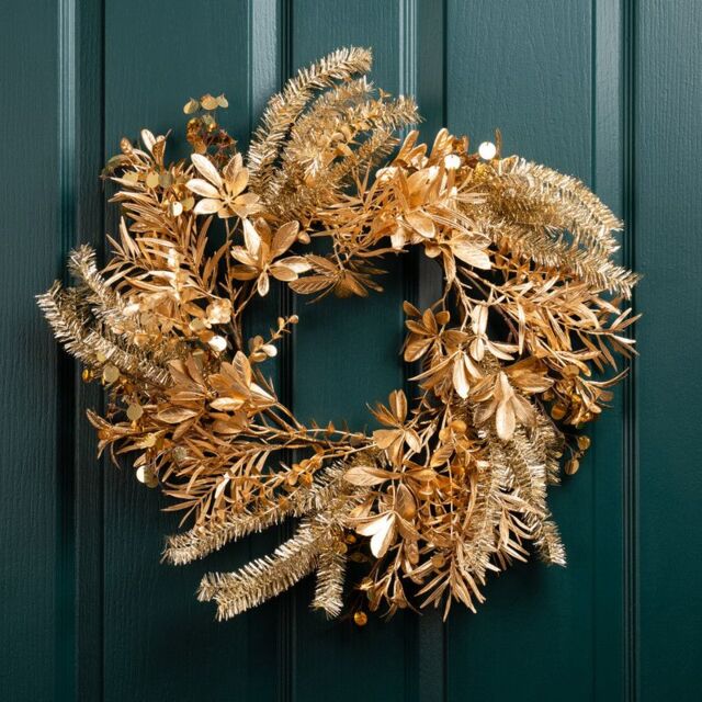 Scottish Everlastings Ltd 50cm Gold Wreath - image 1