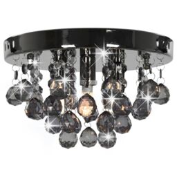 Berkfield Home Ceiling Lamp with Smoky Beads Black Round G9 - thumbnail 3