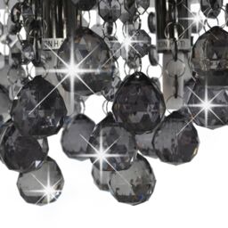 Berkfield Home Ceiling Lamp with Smoky Beads Black Round G9 - thumbnail 4