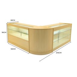 Monstershop Hera LED Shop Counter Set K1500, C1500 & CM60 - Maple in Beige - thumbnail 3