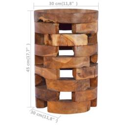 Berkfield Home Beautiful Beside Cabinet 30x30x45 cm Solid Teak Wood in Brown - Size: 30 x 30 x 45 cm - thumbnail 5