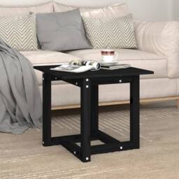 Berkfield Home Coffee Table Black 50x50x45 cm Solid Wood Pine - Size: 50 x 50 x 45 cm - thumbnail 4