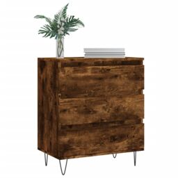 Berkfield Home Sideboard Smoked Oak 60x35x70 cm Engineered Wood in Brown - Size: 60 x 35 x 70 cm - thumbnail 3