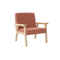 sweeek Children's scandi-style armchair, corduroy & rubberwood in Terracotta - thumbnail 2