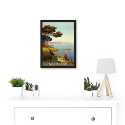 Artery8 De Tanguy La Cote D Azur France Travel Advert Artwork Framed Wall Art Print A4 in Black - thumbnail 2