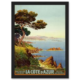 Artery8 De Tanguy La Cote D Azur France Travel Advert Artwork Framed Wall Art Print A4 in Black - thumbnail 1