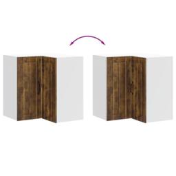 Berkfield Home Kitchen Wall Corner Cabinet Lucca Smoked Oak Engineered Wood in Brown - thumbnail 8