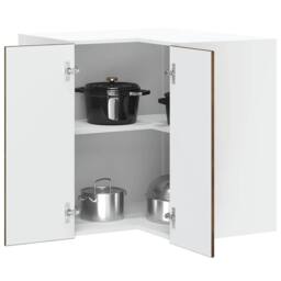 Berkfield Home Kitchen Wall Corner Cabinet Lucca Smoked Oak Engineered Wood in Brown - thumbnail 2