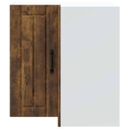 Berkfield Home Kitchen Wall Corner Cabinet Lucca Smoked Oak Engineered Wood in Brown - thumbnail 4