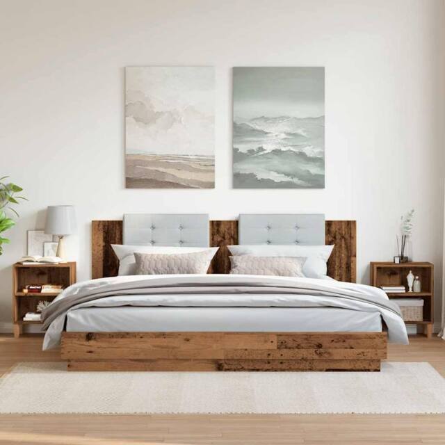 Berkfield Home Classic Bedside Cabinets 2 pcs Old Wood 40x30x50 cm Engineered Wood in Brown - Size: 40 x 30 x 50 cm - image 1