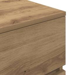Berkfield Home Bedside Cabinet with 3 Drawers Artisan Oak 39x35x65 cm in Brown - Size: 39 x 35 x 65 cm - thumbnail 9