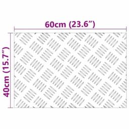 Berkfield Home Aluminum Checker Plates 4 pcs Anti-Slip 60x40 cm in Silver - Size: Medium - thumbnail 8
