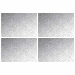Berkfield Home Aluminum Checker Plates 4 pcs Anti-Slip 60x40 cm in Silver - Size: Medium - thumbnail 2