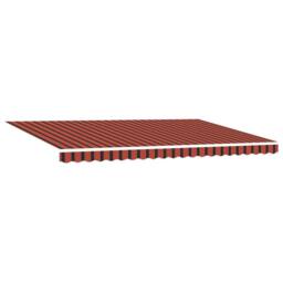 Berkfield Home Manual Retractable Awning Orange & Brown 500x300 cm in Red - thumbnail 4