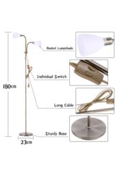 Living and Home Modern 2 Head Standing Floor Lamp for Living Room - thumbnail 4