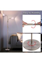 Living and Home Modern 2 Head Standing Floor Lamp for Living Room - thumbnail 6