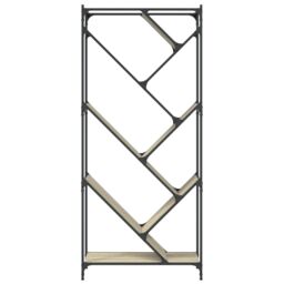 Berkfield Home Bookcase Sonoma Oak 79x30x180 cm Engineered Wood & Metal in Brown - Size: 79 x 30 x 180 cm - thumbnail 5