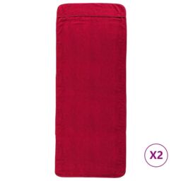 Berkfield Home Beach Towels 2 pcs Burgundy 75x200 cm Fabric 400 GSM in Red - thumbnail 2