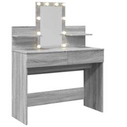 Berkfield Home Beautiful Dressing Table with LED Grey Sonoma 100x40x130 cm - Size: 100 x 40 x 130 cm - thumbnail 8