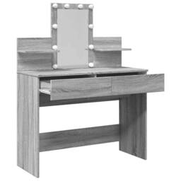 Berkfield Home Beautiful Dressing Table with LED Grey Sonoma 100x40x130 cm - Size: 100 x 40 x 130 cm - thumbnail 9