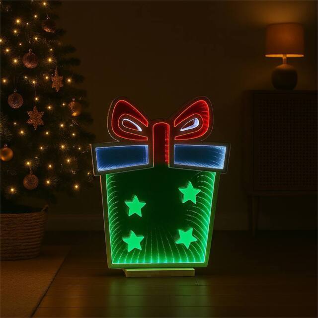 Xmas Haus 42x56cm 136 Led Giftbox Infinity Light 3m Cable - Size: 42x56 cm - image 1