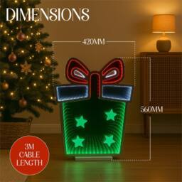 Xmas Haus 42x56cm 136 Led Giftbox Infinity Light 3m Cable - Size: 42x56 cm - thumbnail 2