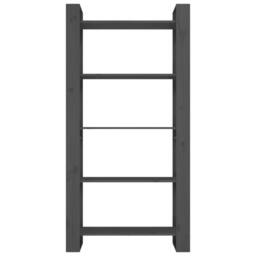 Berkfield Home Beautiful Book Cabinet/Room Divider Grey 80x35x160 cm Solid Wood - Size: 80 x 35 x 160 cm - thumbnail 5