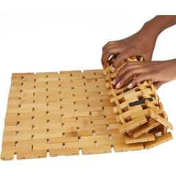 Kelvenix Bamboo Bath Mat Shower Non Slip in Brown - thumbnail 3