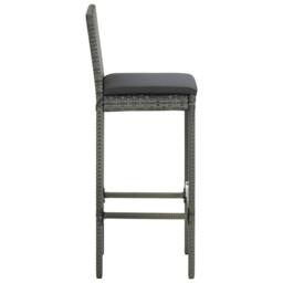 Berkfield Home Comfortable 9 Piece Garden Bar Set with Cushions Poly Rattan Grey - thumbnail 6