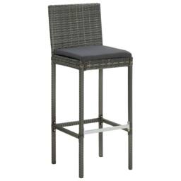 Berkfield Home Comfortable 9 Piece Garden Bar Set with Cushions Poly Rattan Grey - thumbnail 5