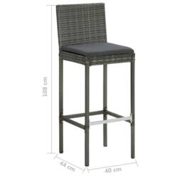 Berkfield Home Comfortable 9 Piece Garden Bar Set with Cushions Poly Rattan Grey - thumbnail 9