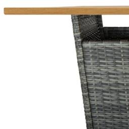 Berkfield Home Comfortable 9 Piece Garden Bar Set with Cushions Poly Rattan Grey