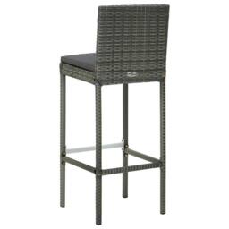 Berkfield Home Comfortable 9 Piece Garden Bar Set with Cushions Poly Rattan Grey - thumbnail 7