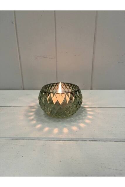 KDMD Vintage Green Diamond Pattern Tealight Holder - image 1