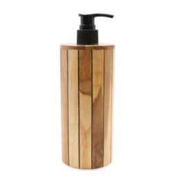 KDMD Natural Teakwood Soap Dispenser - Round in Brown - thumbnail 4