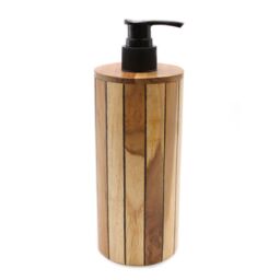 KDMD Natural Teakwood Soap Dispenser - Round in Brown - thumbnail 3