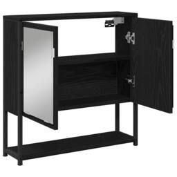 Berkfield Home Modern Bathroom Mirror Cabinet Black Oak 60x16x60 cm Engineered Wood - Size: 60 x 16 x 60 cm - thumbnail 5