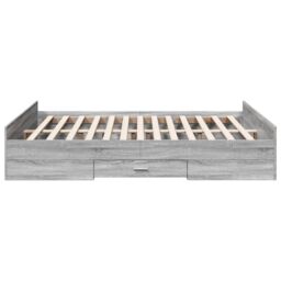 Berkfield Home Bed Frame with Drawers without Mattress Grey Sonoma 150x200 cm King Size - thumbnail 5
