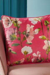 Soiree 'Layla' Velvet Filled Cushion in Pink - Size: 43 cm x 43 cm - thumbnail 2