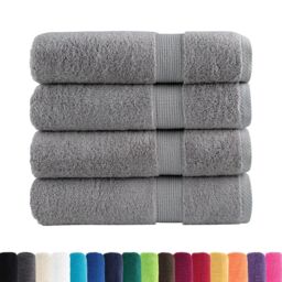 Berkfield Home Premium Hand Towels SOLUND 4pcs Grey 50x100cm 600gsm - thumbnail 2