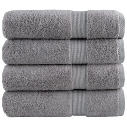 Berkfield Home Premium Hand Towels SOLUND 4pcs Grey 50x100cm 600gsm