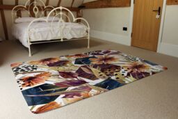Benjamin Tate Design Autumn Geometric Flowers Rug in Natural - Size: Large - thumbnail 3