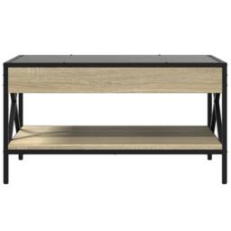 Berkfield Home Decorative Coffee Table with Infinity LED Sonoma Oak 70x50x38 cm in Light Brown - Size: 70 x 50 x 38 cm - thumbnail 6